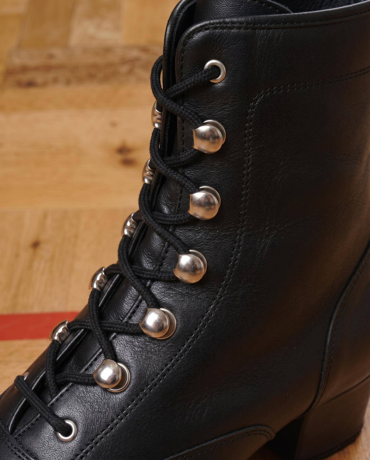 POLKA - Polkastiefel mit 4cm Absatz und geteilter Gummisohle schwarz Nappaleder