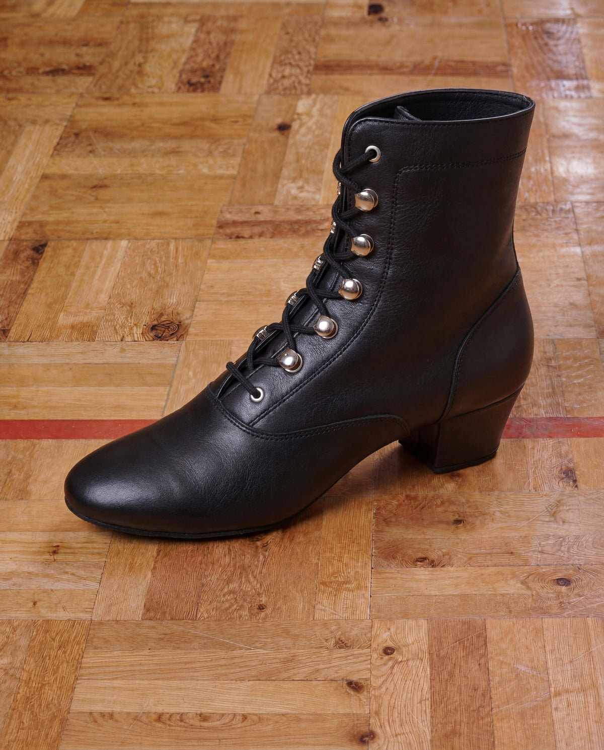 POLKA - Polkastiefel mit 4cm Absatz und geteilter Gummisohle schwarz Nappaleder