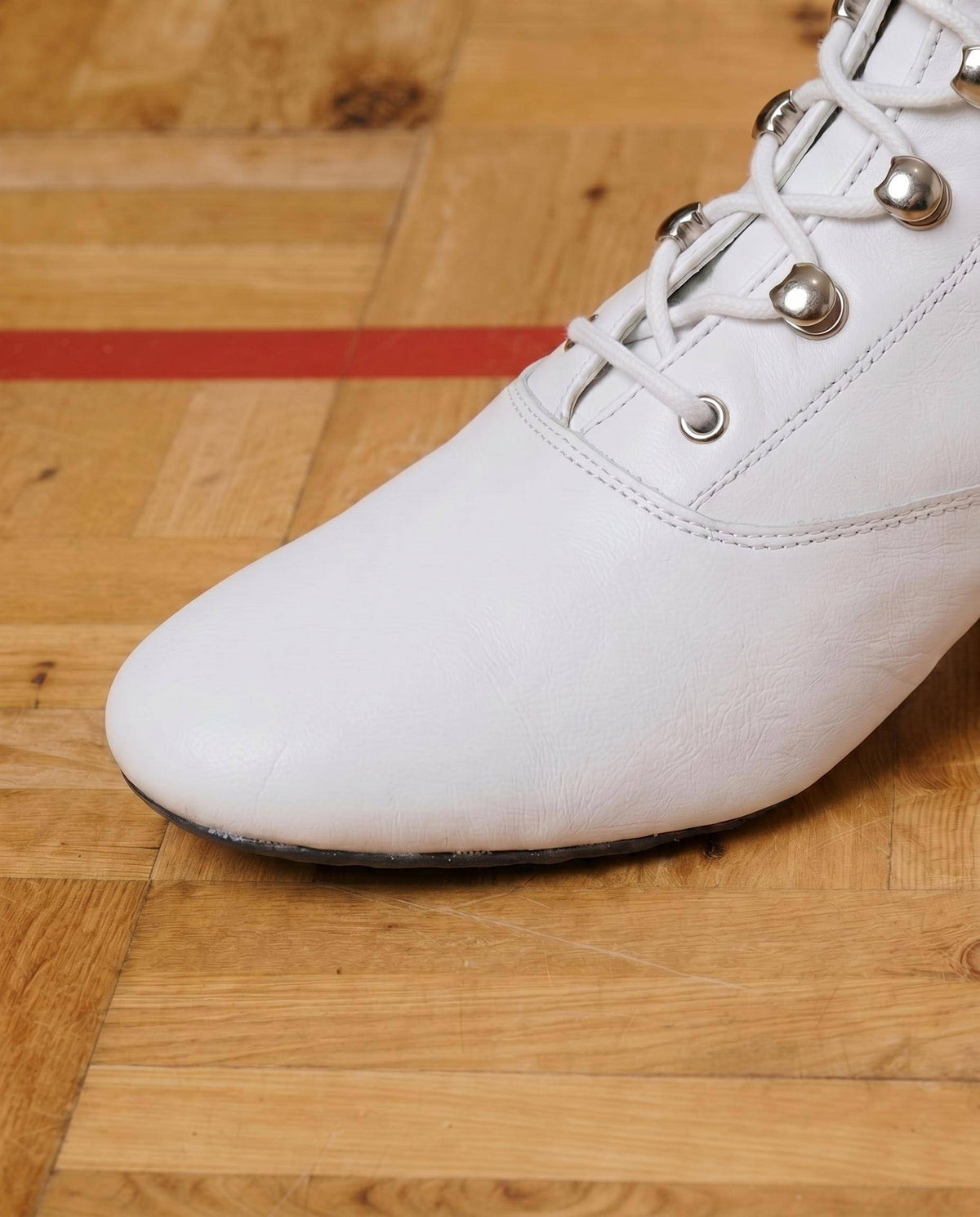 POLKA - Polkastiefel mit 4cm Absatz und geteilter Gummisohle weiß Nappaleder