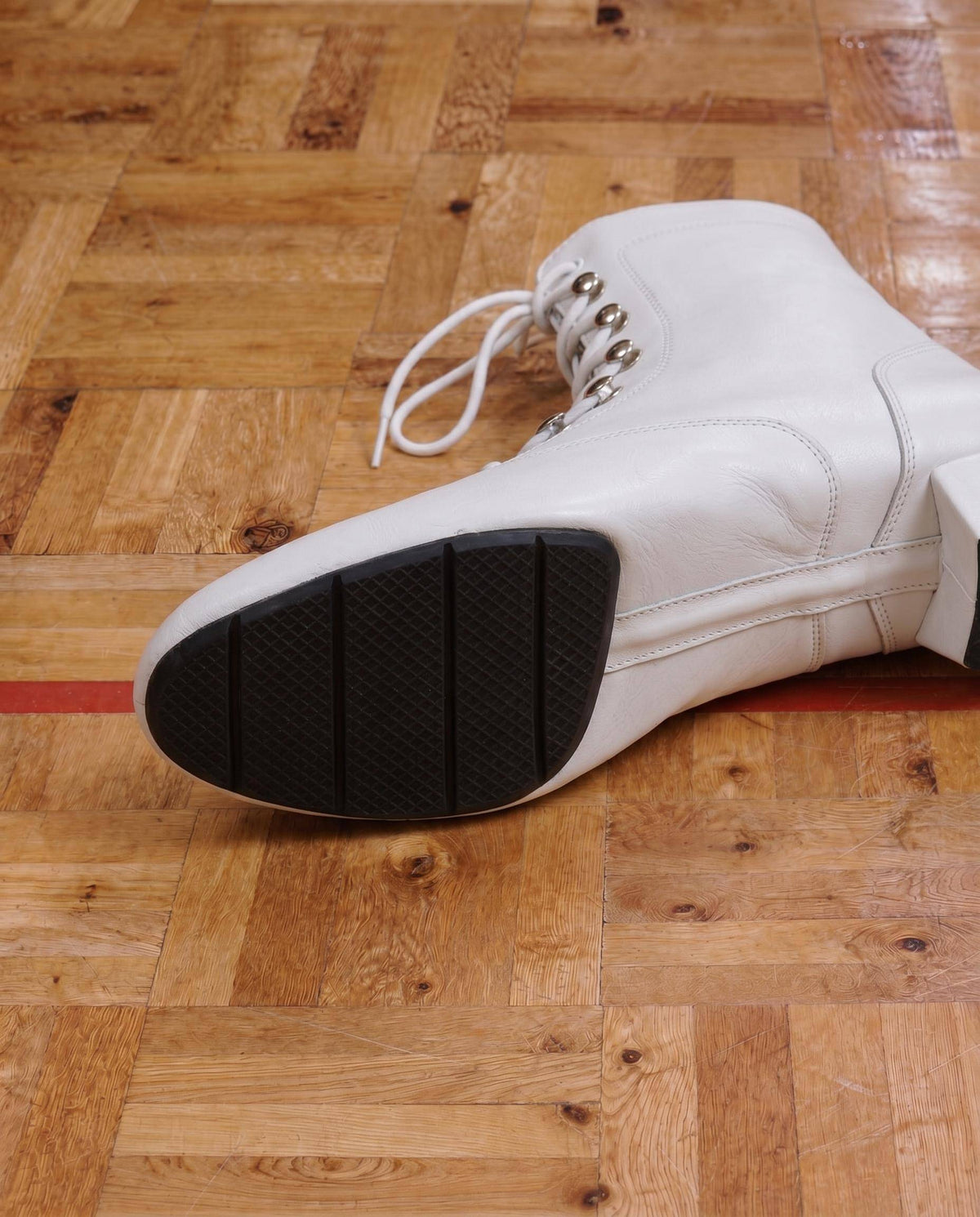 POLKA - Polkastiefel mit 4cm Absatz und geteilter Gummisohle weiß Nappaleder