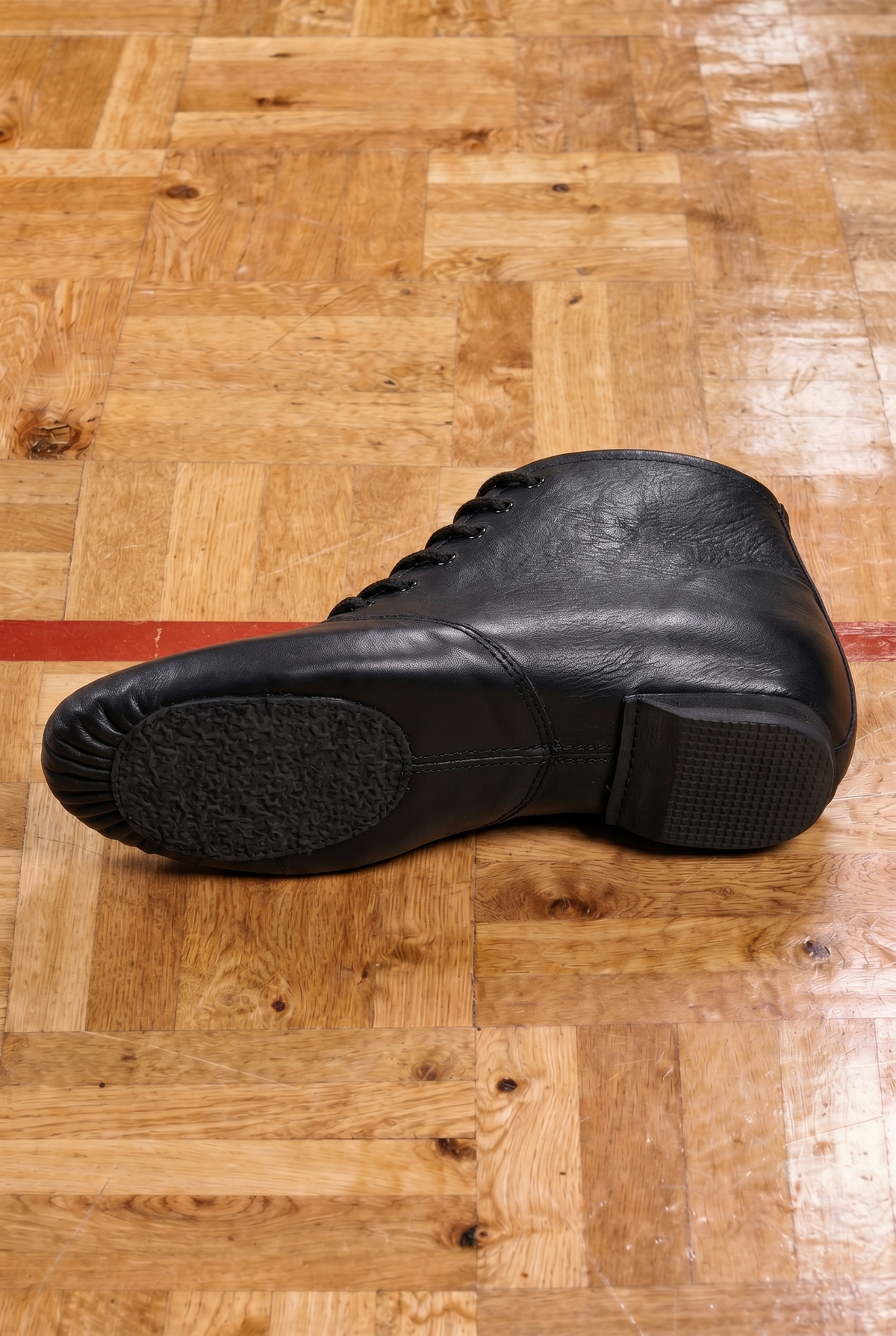 STEP - Gardestiefel 6-Loch unisex Gardeschuhe geteilte Sohle schwarz Lederimitation