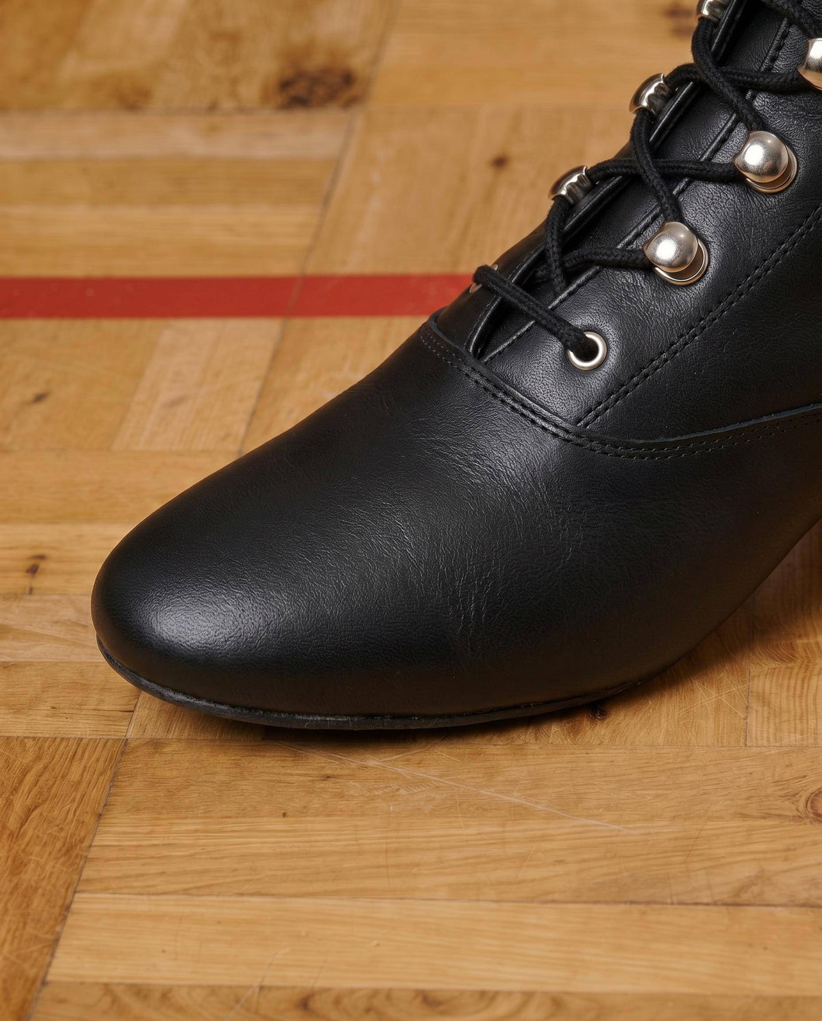 POLKA - Polkastiefel mit 4cm Absatz und geteilter Gummisohle schwarz Nappaleder