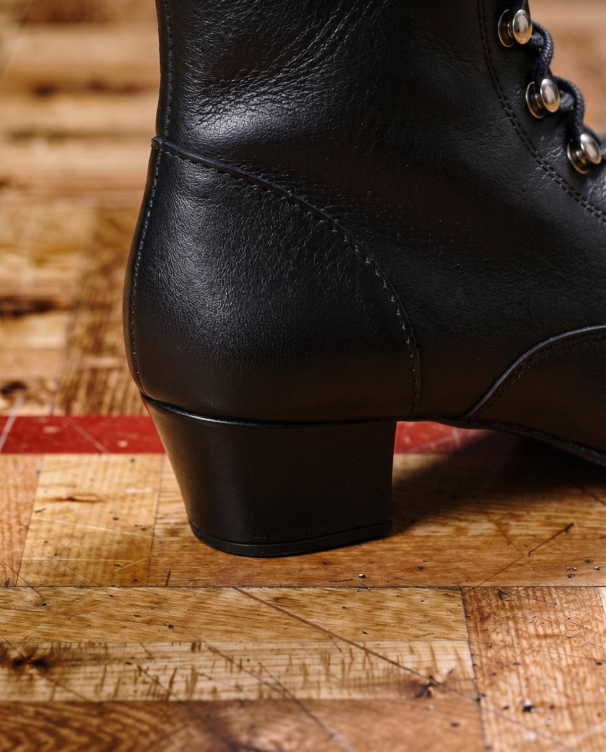 POLKA - Polkastiefel mit 4cm Absatz und geteilter Gummisohle schwarz Nappaleder