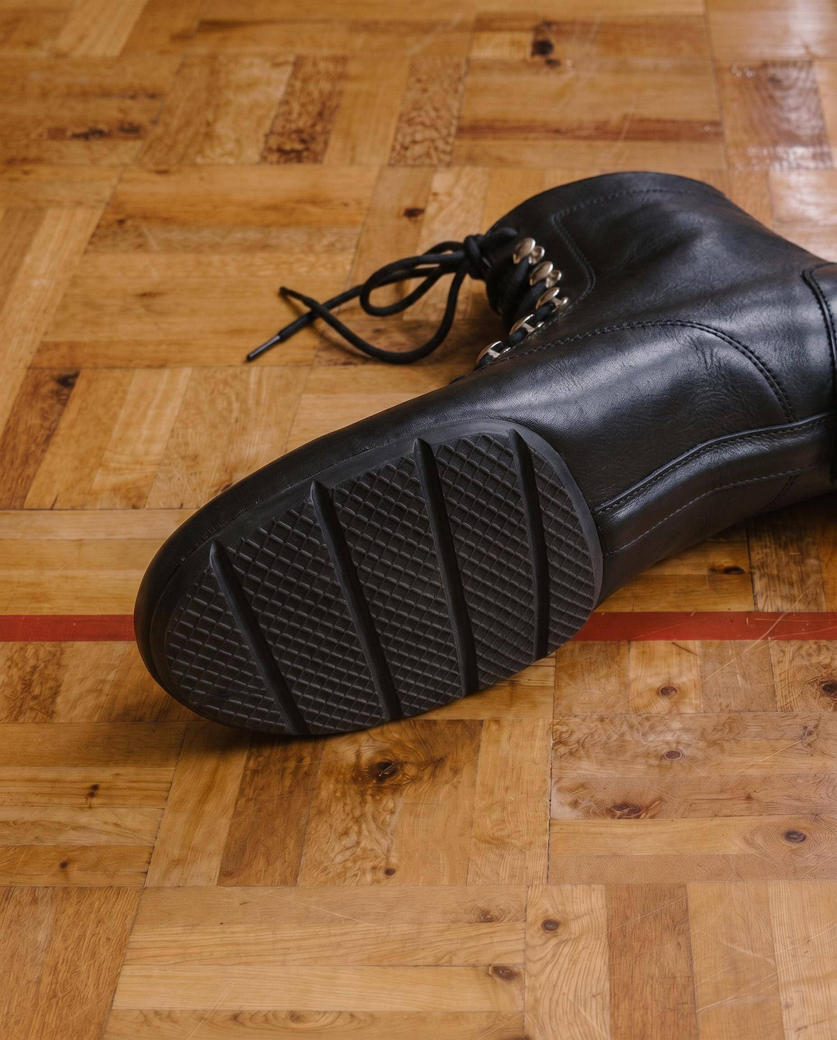 POLKA - Polkastiefel mit 4cm Absatz und geteilter Gummisohle schwarz Nappaleder