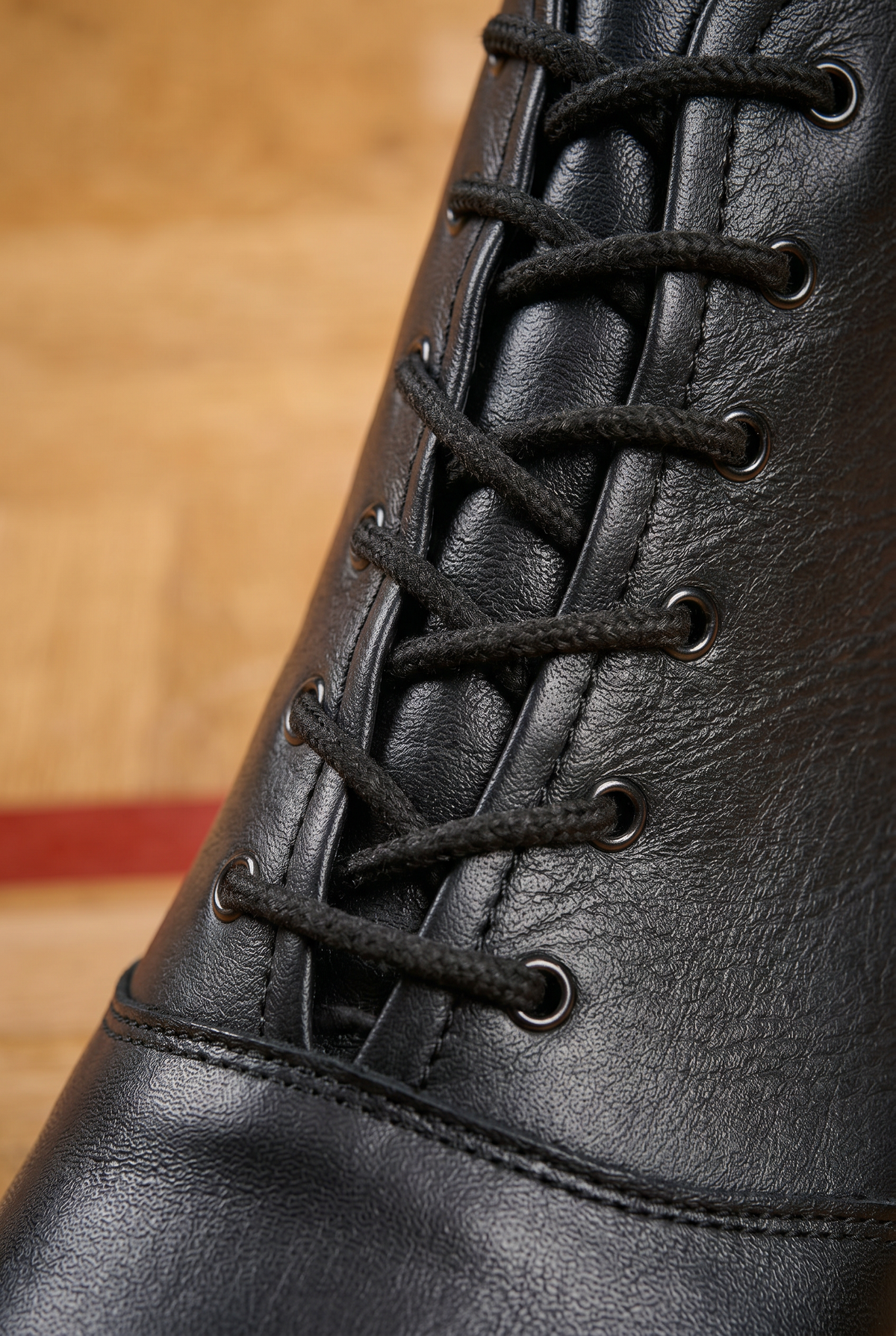 STEP - Gardestiefel 6-Loch unisex Gardeschuhe geteilte Sohle schwarz Lederimitation